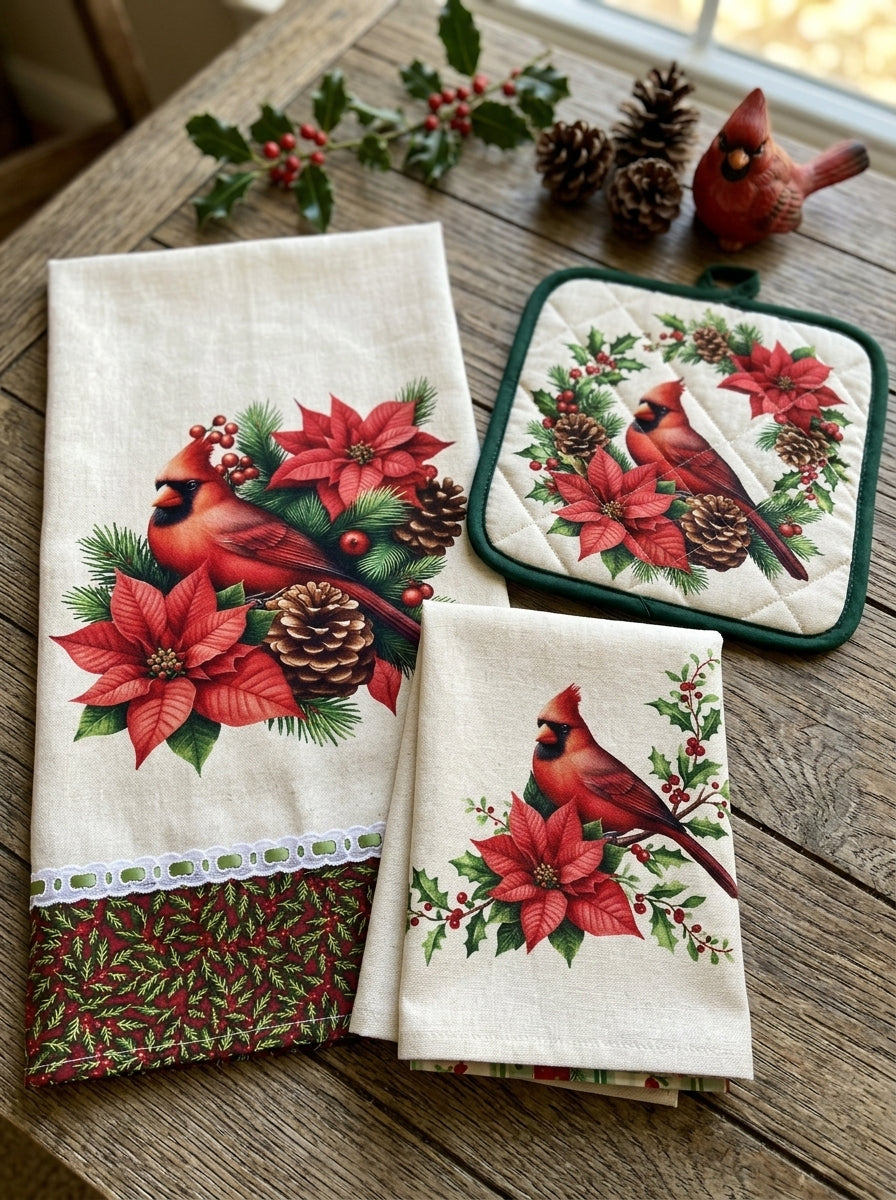 Pano Estampado: Cardeal Vermelho